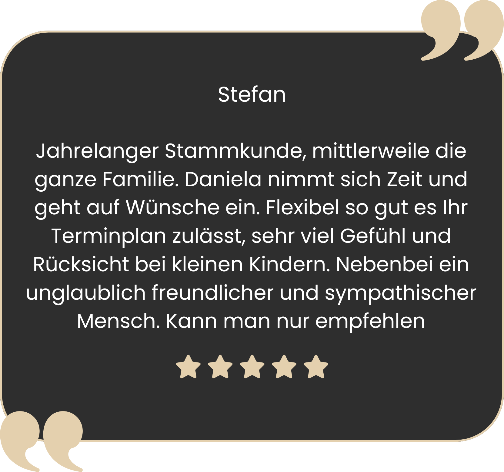 Huber Daniela Mobile Friseurin in St. Valentin Testimonial STefan Huber Daniela Mobile Friseurin und Stylistin in St. Valentin, Haag, Enns, Ennsdorf. Kronstorf, Strengberg
