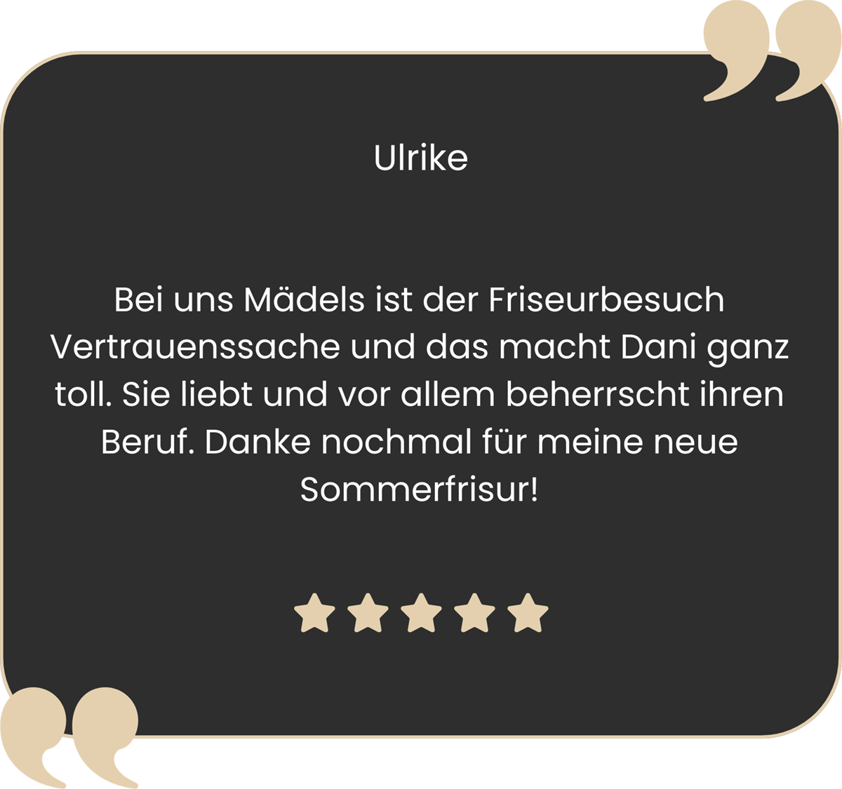 Huber Daniela Mobile Friseurin und Stylistin Testimonial Ulrike Huber Daniela Mobile Friseurin und Stylistin in St. Valentin, Enns, Ennsdorf. Haag, Strengberg